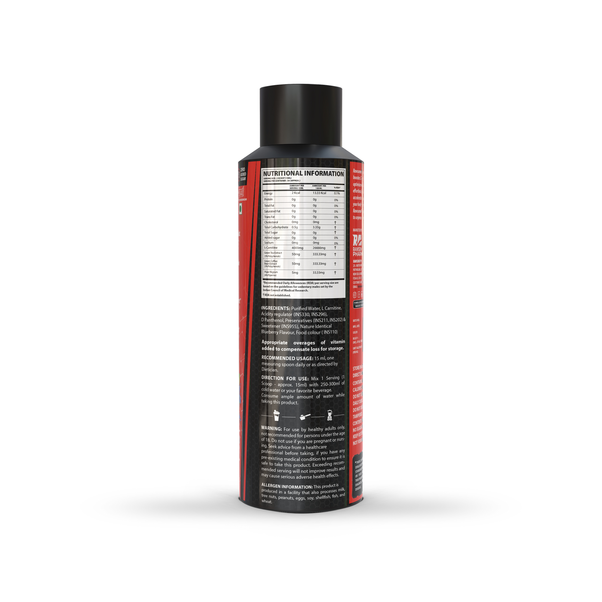 researchem l carnitine L- CARNITINE 4000MG LIQUID – RAWSOME PHARM
